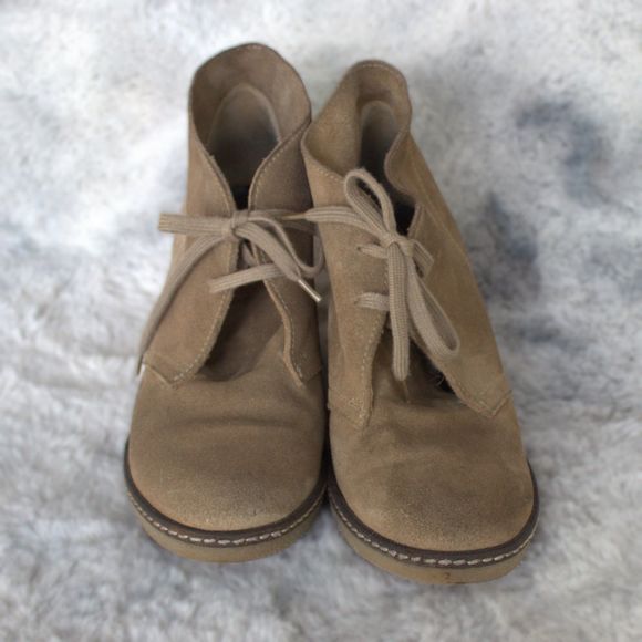 J Crew MacAlister Leather Wedge Women's Ankle Boots | Tan | Size 7 | Tie Close - Picture 3 of 13